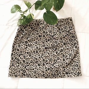 Tan Cheetah Print Skirt